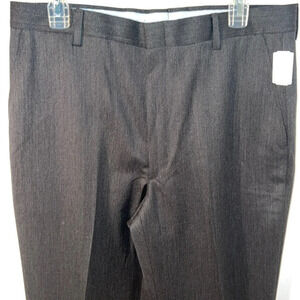 Elite, NWT, 34R charcoal gray pocketed unfinished hem trouser, adjustable waist.